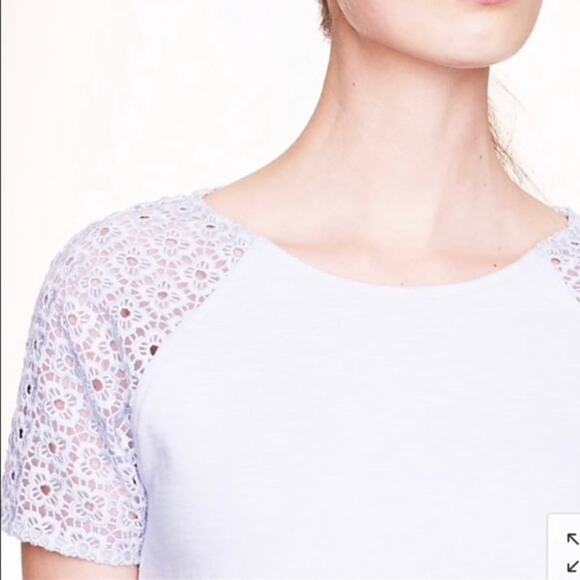 J.Crew White Crochet Top | Short Sleeve Quarter Zip Textured Lace Detail Sz XL - Picture 12 of 12